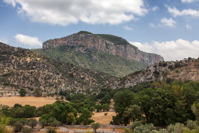 Scenic view of mountains against sky