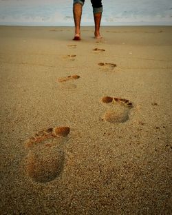 Low section of people standing on beach