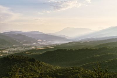 Scenic view of mountains against sky