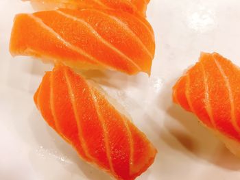 Close-up of orange slice in plate