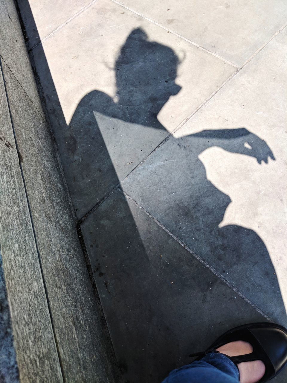 LOW SECTION OF PERSON STANDING BY SHADOW