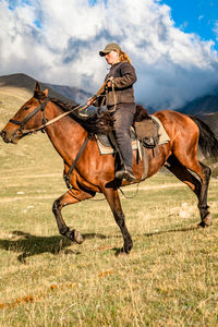 Horses on field