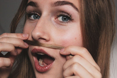 Close-up portrait of young woman