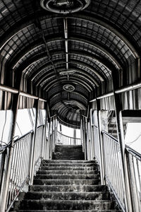 Low angle view of staircase in abandoned building