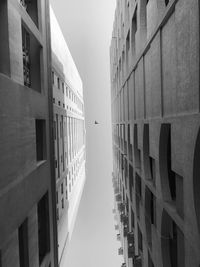 Low angle view of buildings against clear sky