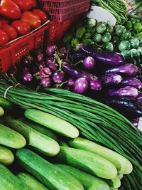 High angle view of vegetables in basket