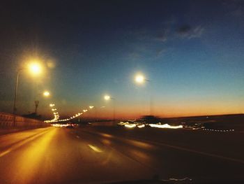 Blurred motion of road at night