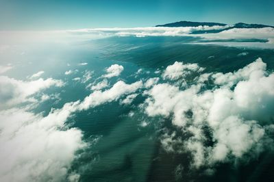 Aerial view of sea against sky