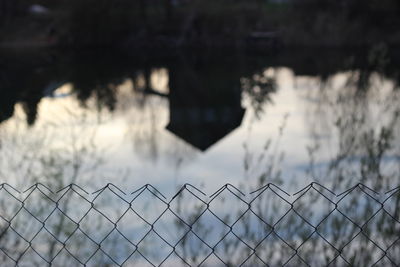 Detail shot of fence against blurred background