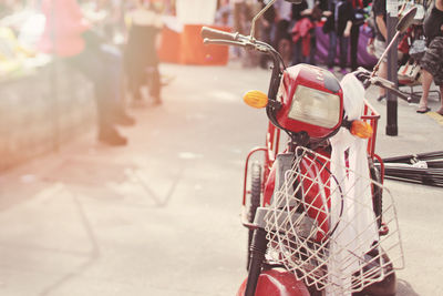 View of bicycle on street