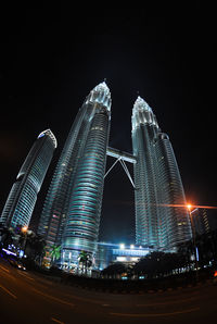 Illuminated city at night