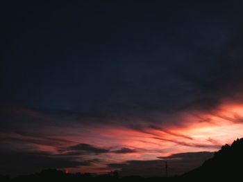 Low angle view of sky during sunset