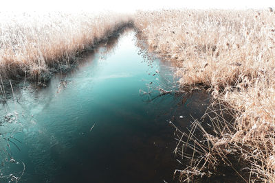 High angle view of lake