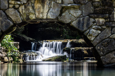 Scenic view of waterfall