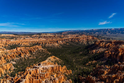 Scenic view of landscape against blue sky