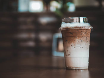 Close-up of coffee on table