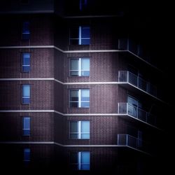 Low angle view of building at night