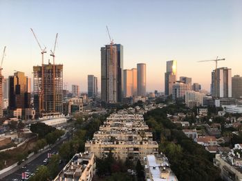 Aerial view of buildings in city