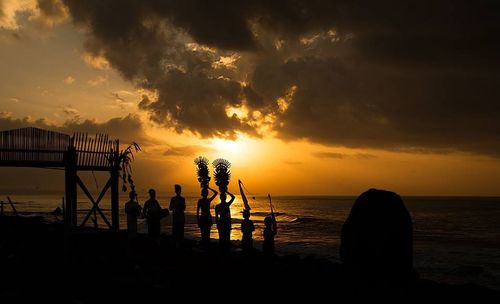 Scenic view of sea at sunset