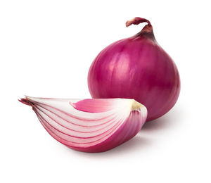 Close-up of garlic against white background