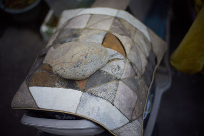 High angle view of shoes on table