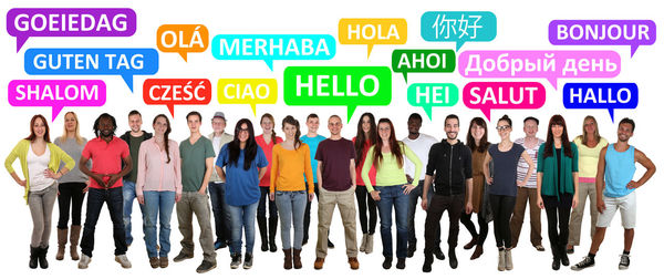 Group of people against white background