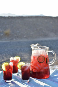 Fruits on ice cream