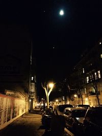 Illuminated street light at night