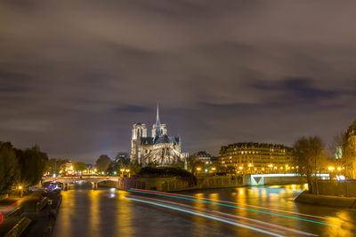 City lit up at night