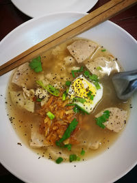 Close-up of soup in bowl