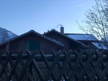 Low angle view of built structure against clear sky