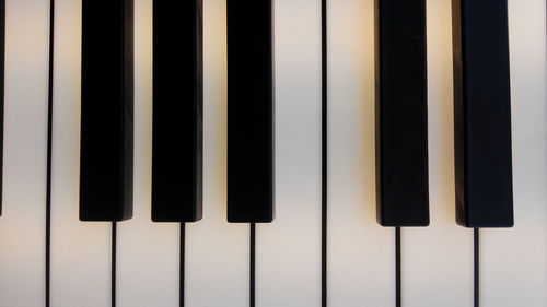 Detail shot of piano keys