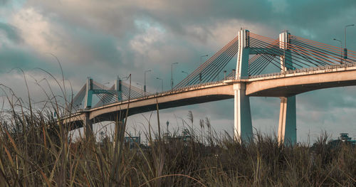 Low angle view of bridge against sky