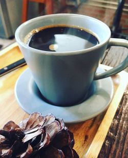 Close-up of coffee on table