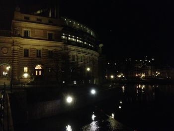 View of illuminated street light at night