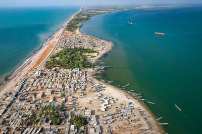 High angle view of beach