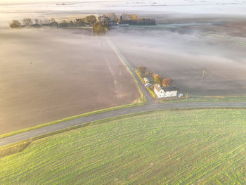 High angle view of agricultural field