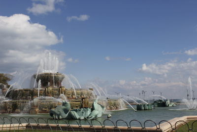 View of fountain against sky