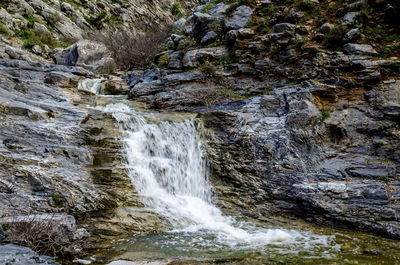 Scenic view of waterfall