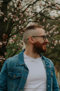 Young man looking away