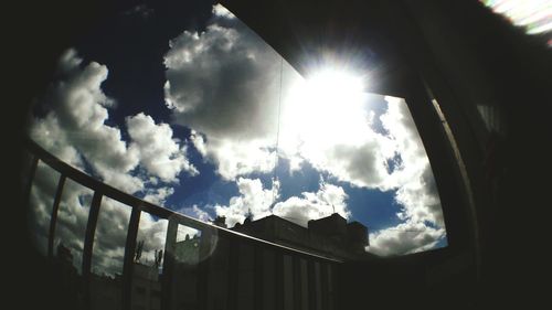 Low angle view of smoke against sky