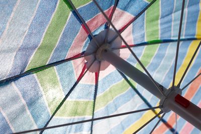 Low angle view of multi colored umbrella