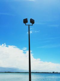 Scenic view of sea against blue sky