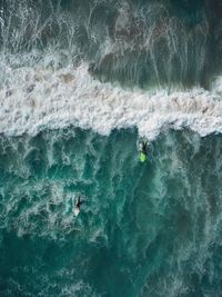 High angle view of man in sea