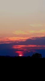 Scenic view of dramatic sky during sunset