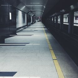 Empty subway station platform