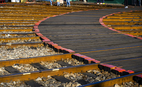 High angle view of railroad track