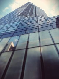 Low angle view of modern building against sky