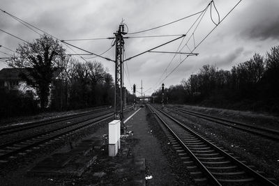 Railroad tracks against sky