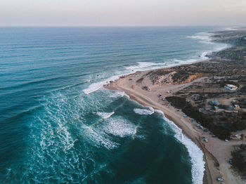 Aerial view of sea against sky